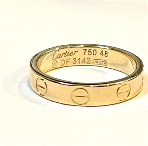 Auth Cartier 750 52833a Ito 18k Gold Love Ring .